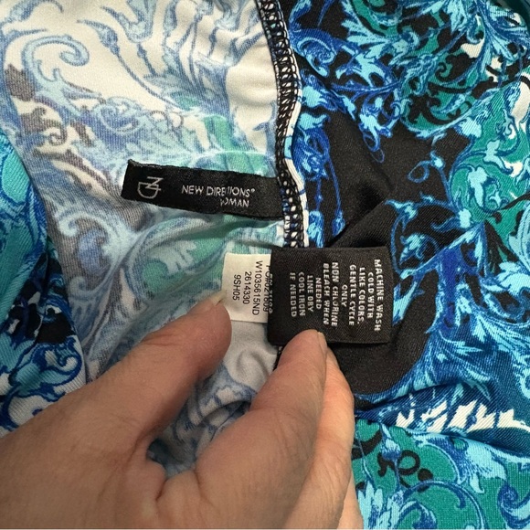 NEW DIRECCIÓN Blue and Teal Maxi Dress 3XL - Picture 12 of 13